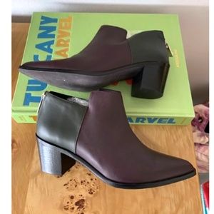 New Anine Bing Ankle Boots Burgundy Back Zip Booties! Size 7 37